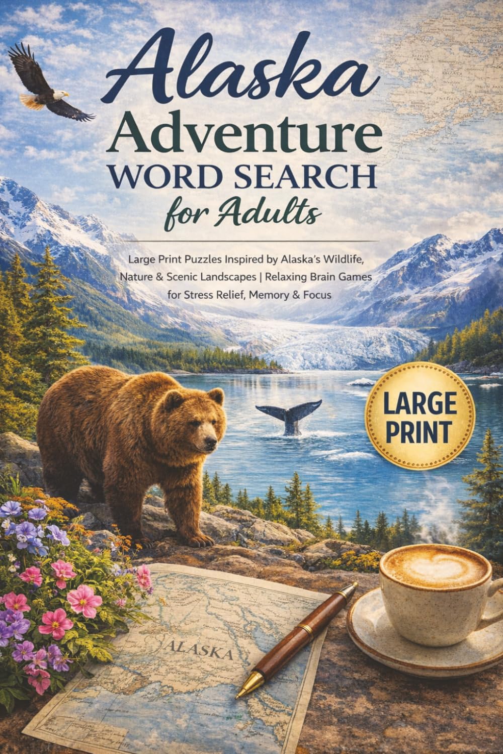 Alaska Adventure Word Search for Adults: Large Print Puzzles Inspired by Alaska’s Wildlife, Nature & Scenic Landscapes | Relaxing Brain Games for Stress Relief, Memory & Focus