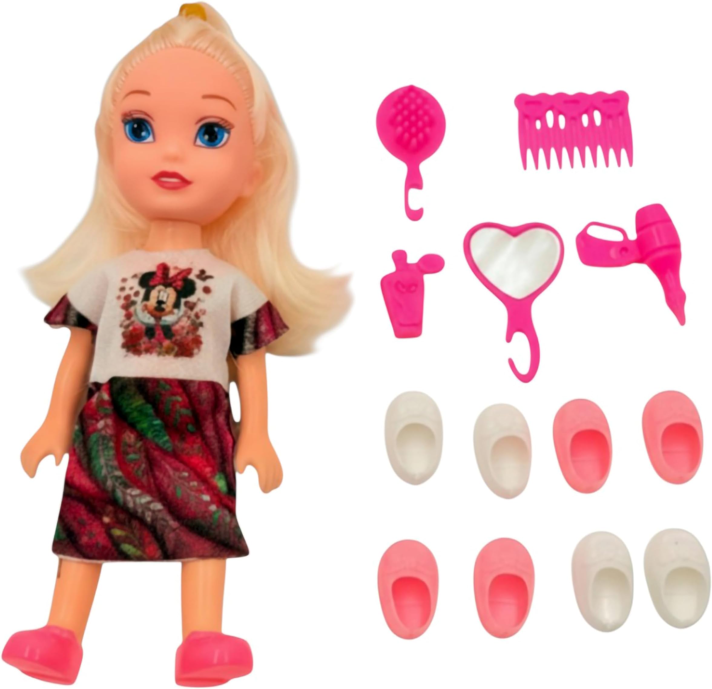 Twinkle Doll with Moving Limbs | Fashion Beauty Set with Doll Accessories | Makeup Pretend Play Kit for Kids | Age 3 4 5 6 Years Birthday Gift | Toy Sharing Happiness