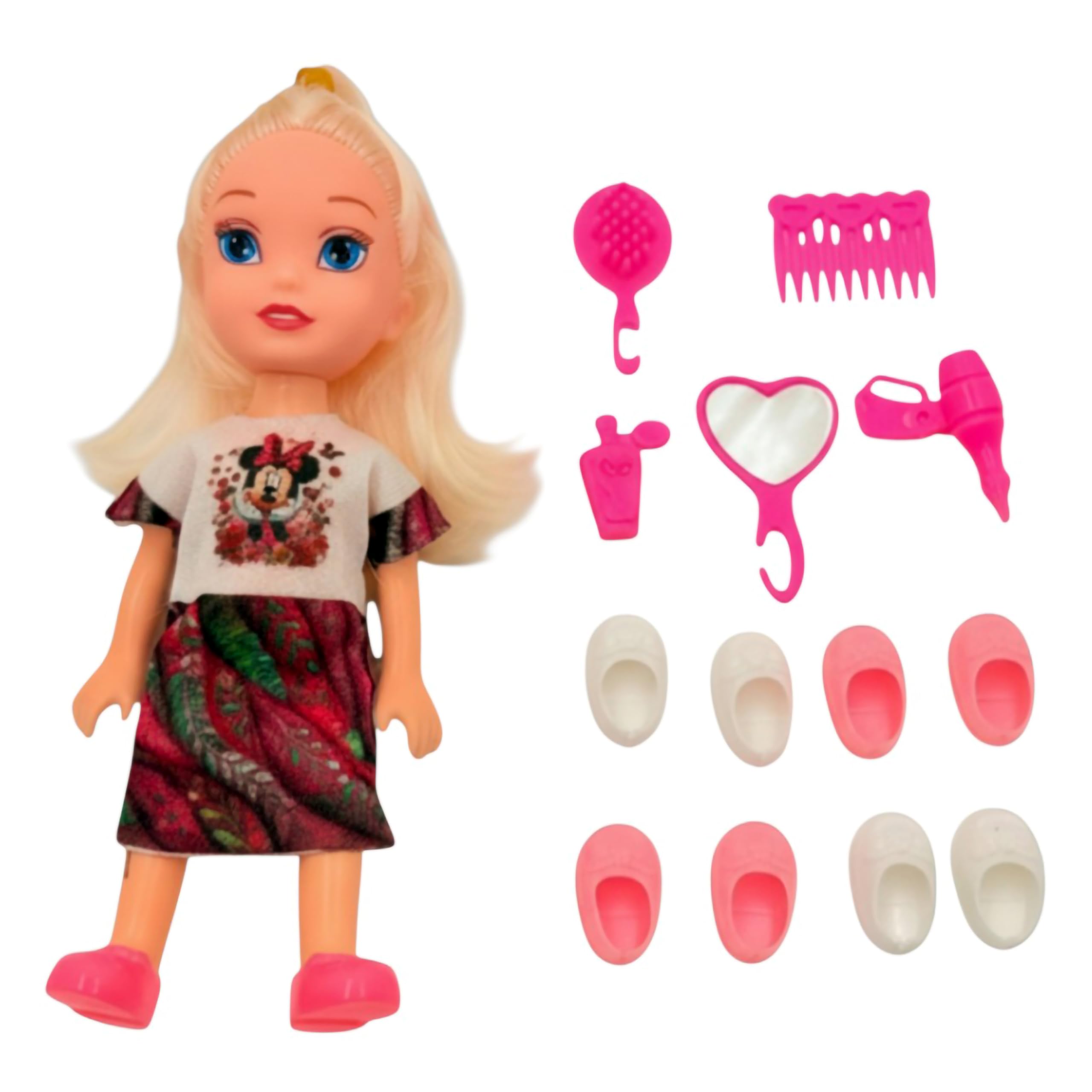 Twinkle Doll with Moving Limbs | Fashion Beauty Set with Doll Accessories | Makeup Pretend Play Kit for Kids | Age 3 4 5 6 Years Birthday Gift | Toy Sharing Happiness