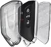 Funda para Llavero VW ID.4 ID.3 Golf 8 MK8 MK4 | Carcasa para Llavero Volkswagen Skoda Octavia Seat Leon Control Remoto Inteligente Accesorios de Auto, Gris Transparente Brillante 1