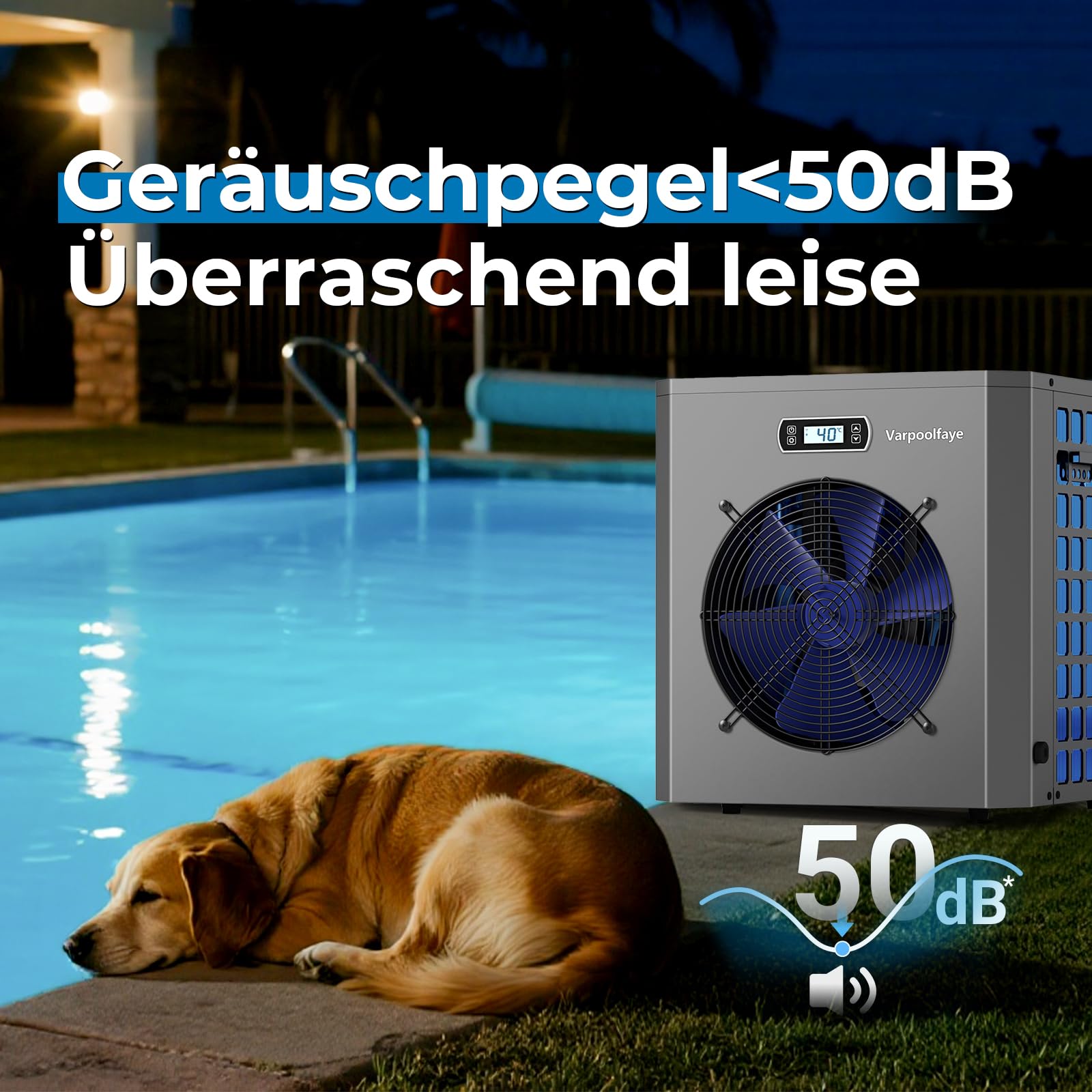 5KW Elektrische Pool Wärmepumpe Für Aufstellpool Poolheizung Wärmepumpe Schwimmbad Bis 20.000 l 20 m³ WiFi Steuerung 220v 240v 50Hz