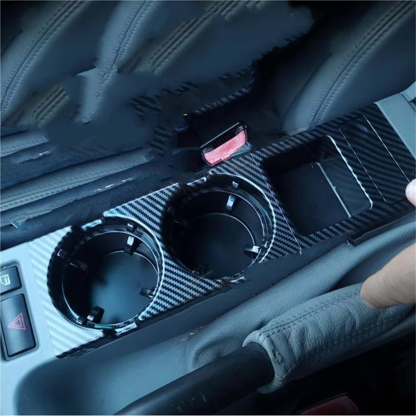 Kompatibel Mit Für 318is 1998 1999 Auto Schwarz/Kohlefaser Mittelkonsole Wasserbecherhalter Getränkeflaschenhalter Münzfach Becherhalter Auto(Carbon Fiber Set)