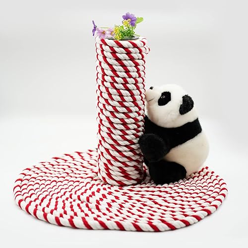 Miniatura 5 de Cuerda de algodón torcida natural de 3 hebras (12 pulgada x 100 pies), cuerda suave y gruesa fuerte para manualidades, colgar en la pared,