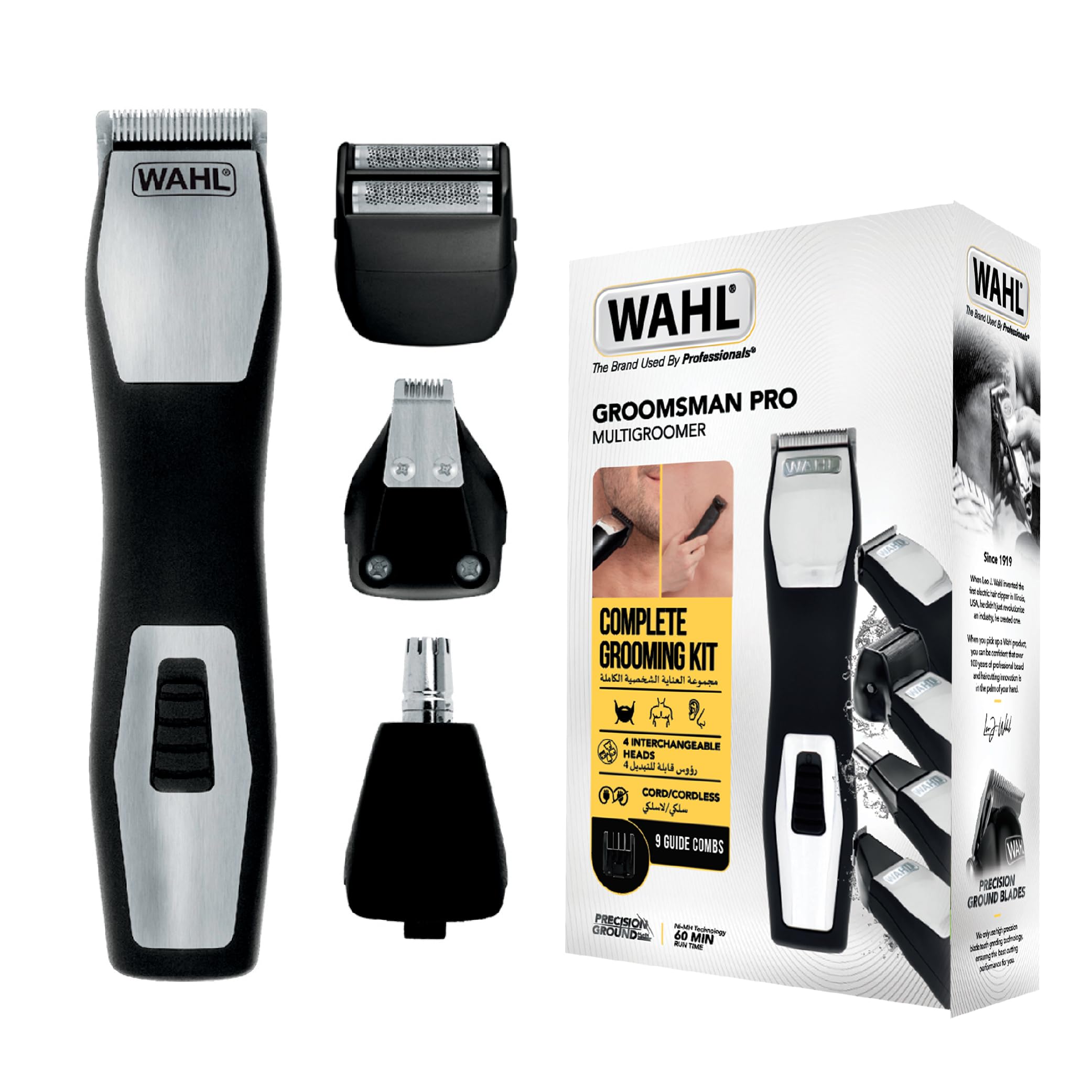 WAHL Groomsman Pro Deluxe Rechargeable Trimmer for Men | Precision