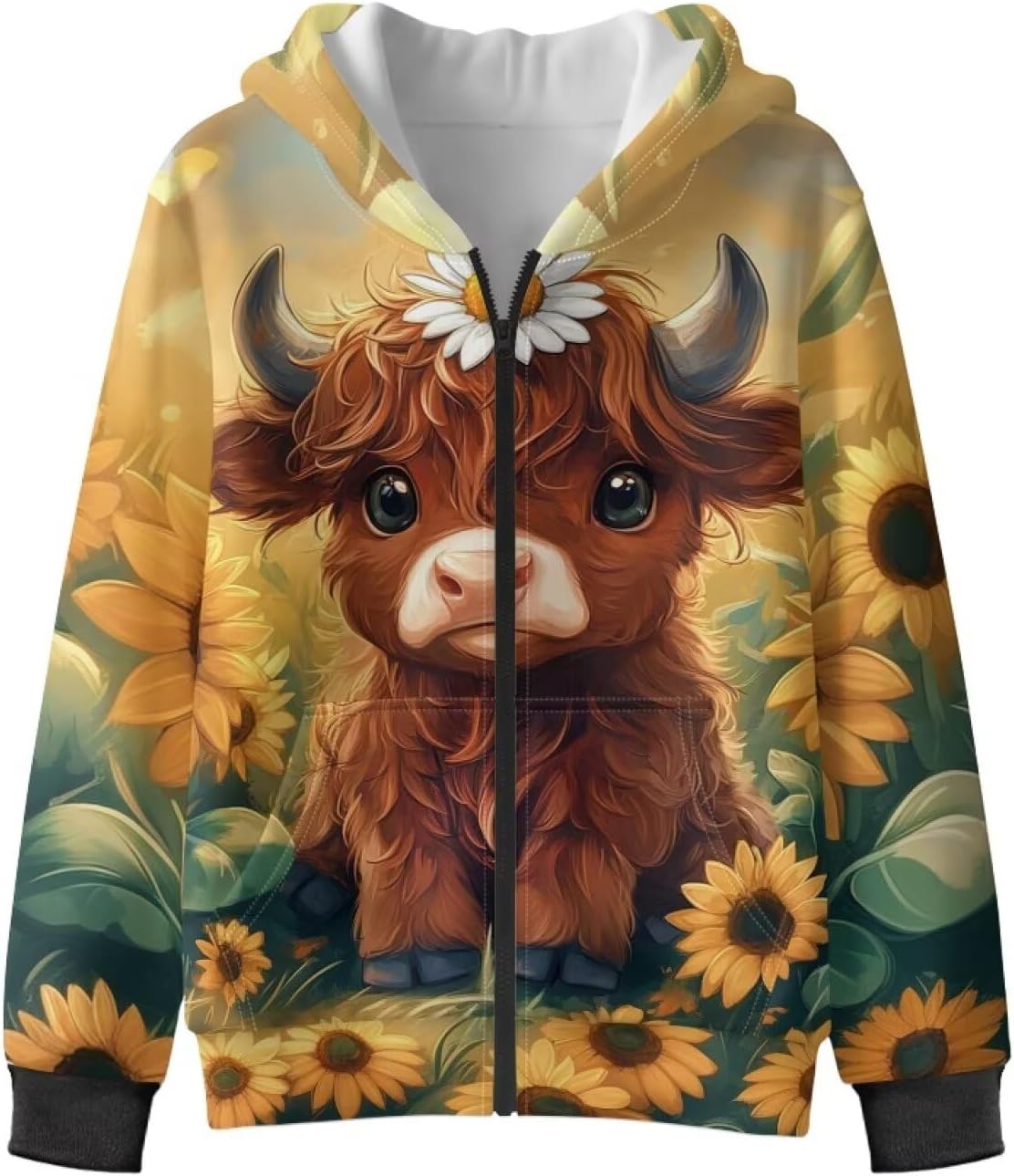 Kids Full Zip Up Hoodies for Girls Boys Hooded Sweatshirt Size 6-16 - Image 4