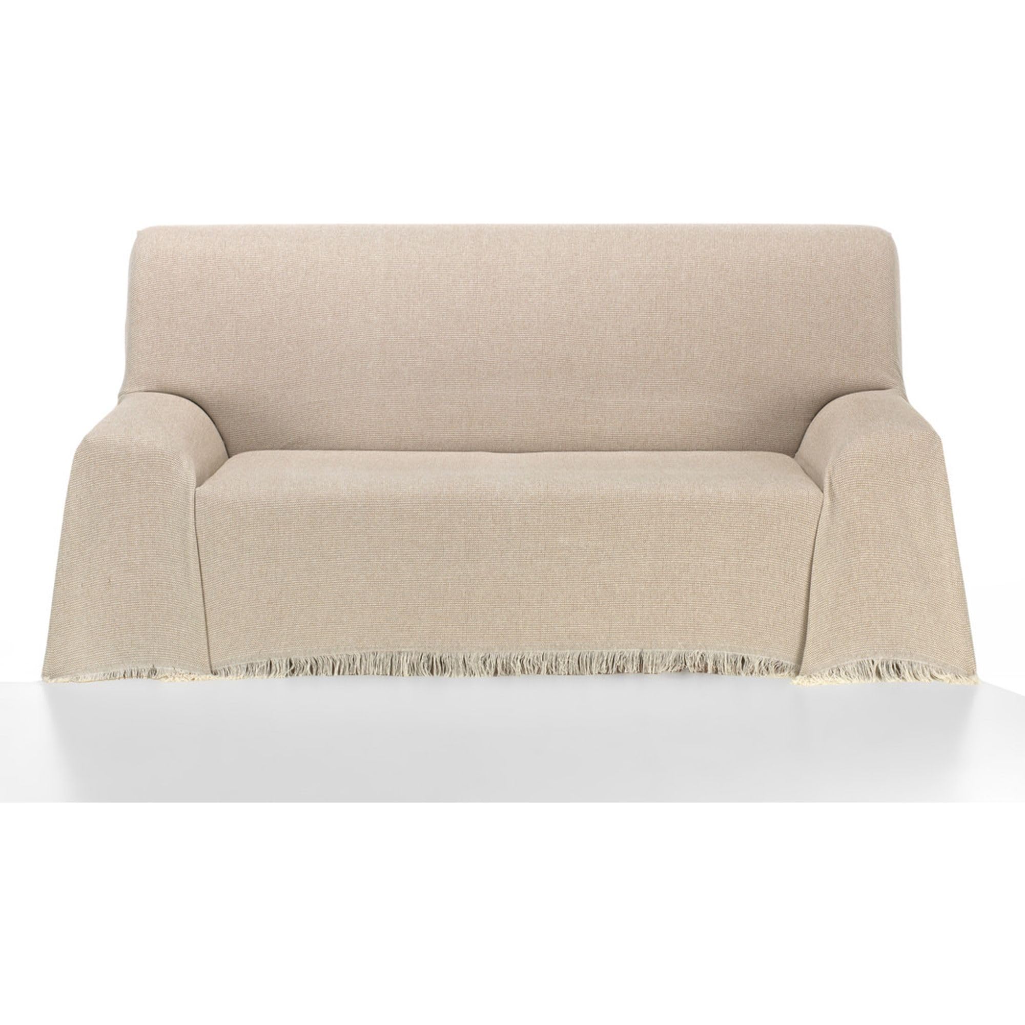 Multipurpose Bedspread Size 130 x 180 cm for Sofa or Bed – Multi-purpose Foulard Extra Soft Feel Beige