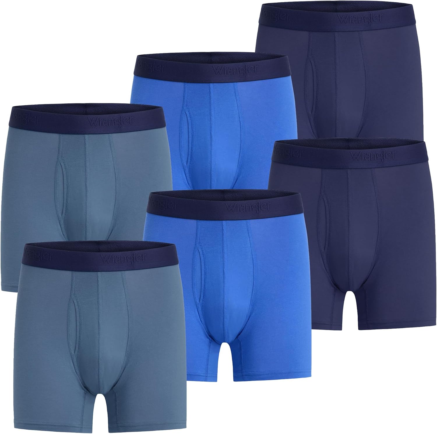 Wrangler Comfort Cotton Mens Boxer Briefs, Mens Underwear Moisture-Wicking, 6 Pk
