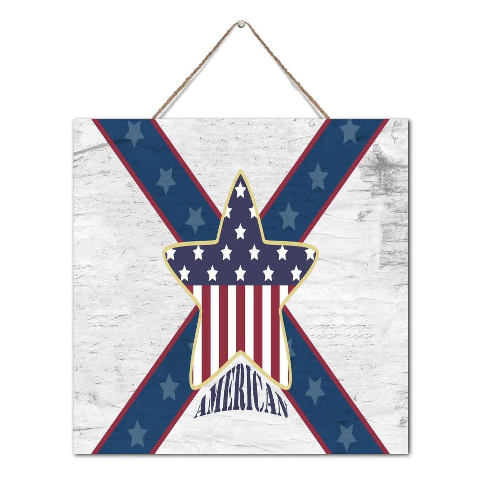 Plaque en bois vieilli drapeau américain Old Glory fait main