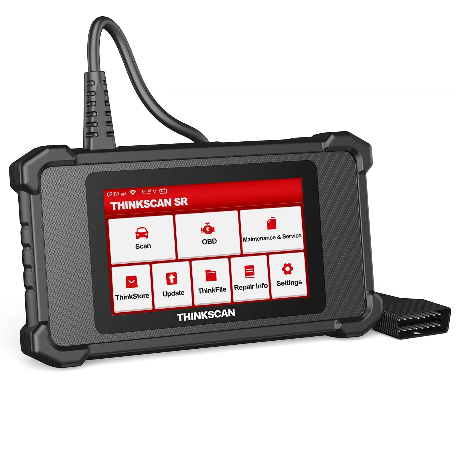 ThinkScan SR6 OBD2 Scanner and its packaging