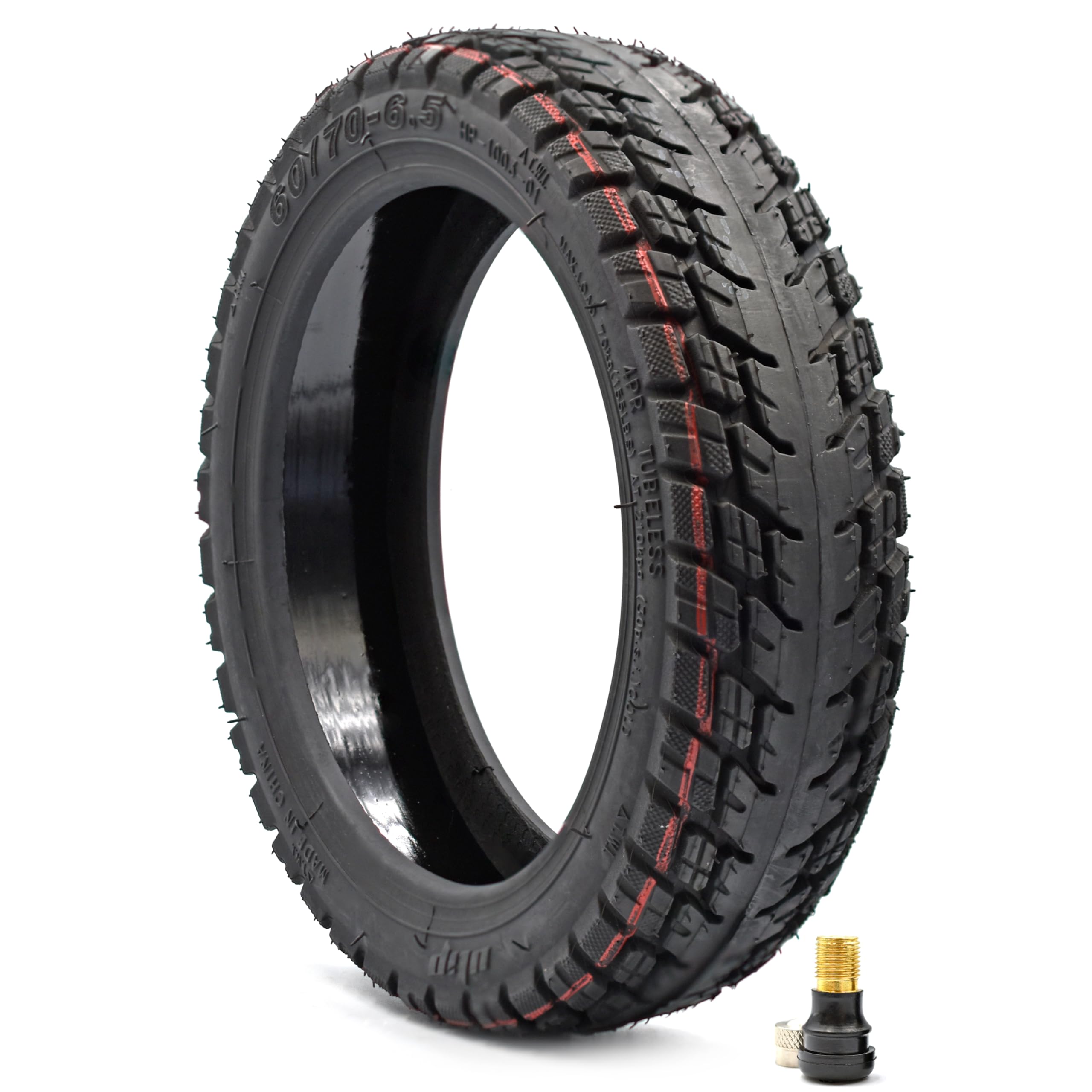myBESTscooter - 10inch Tubeless Off-Road 60/70-6.5 Self-Repairing Tyres For Segway Ninebot G30 Max Electric Scooter Rim Rubber Replacement Scooter Wheel Tires With Valve