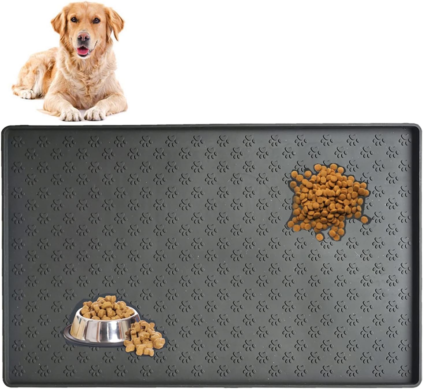 Dog Feeding Mats Silicone Pet Food Mat Dog Cat Clacemat for Puppy Bowl Pad Dogs and Cats Waterproof Feeding Non-Slip Excrement Pads