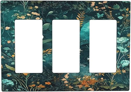 Miniatura 32 de Cubiertas Decorativas para Tomacorrientes Boho Floral Beige Flor y Hoja Botánico 1 Gang Interruptor de Luz Dúplex Placa Cubierta Placas de Boho