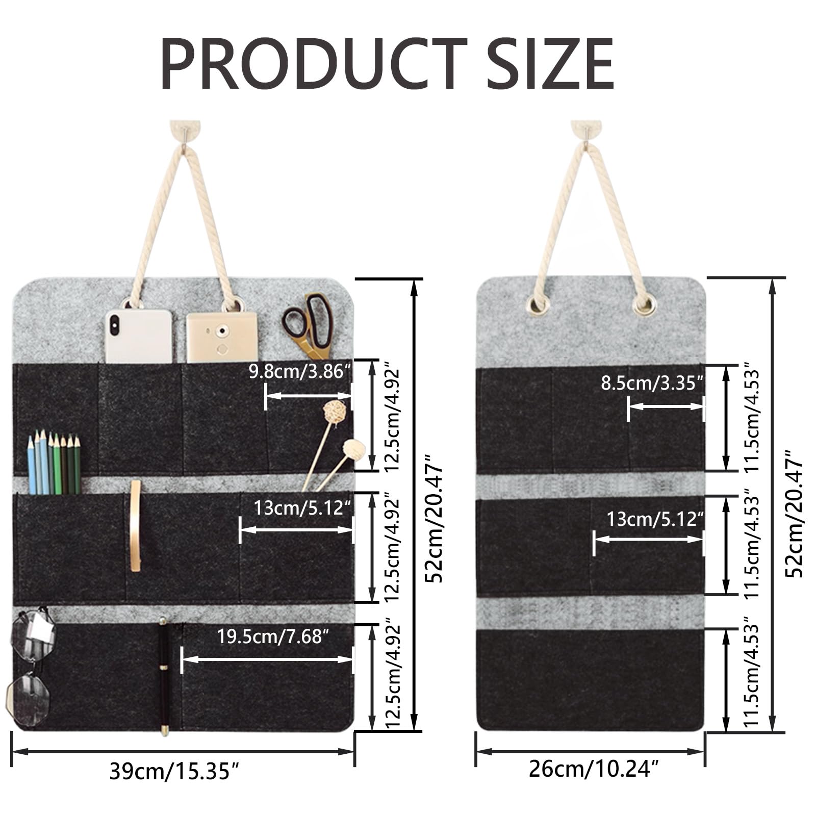 2 Stck Wohnwagentr Organizer Hngeorganizer  Schwarz Mit Tiefe Taschen,  Selbstklebend Fr Camper & Van