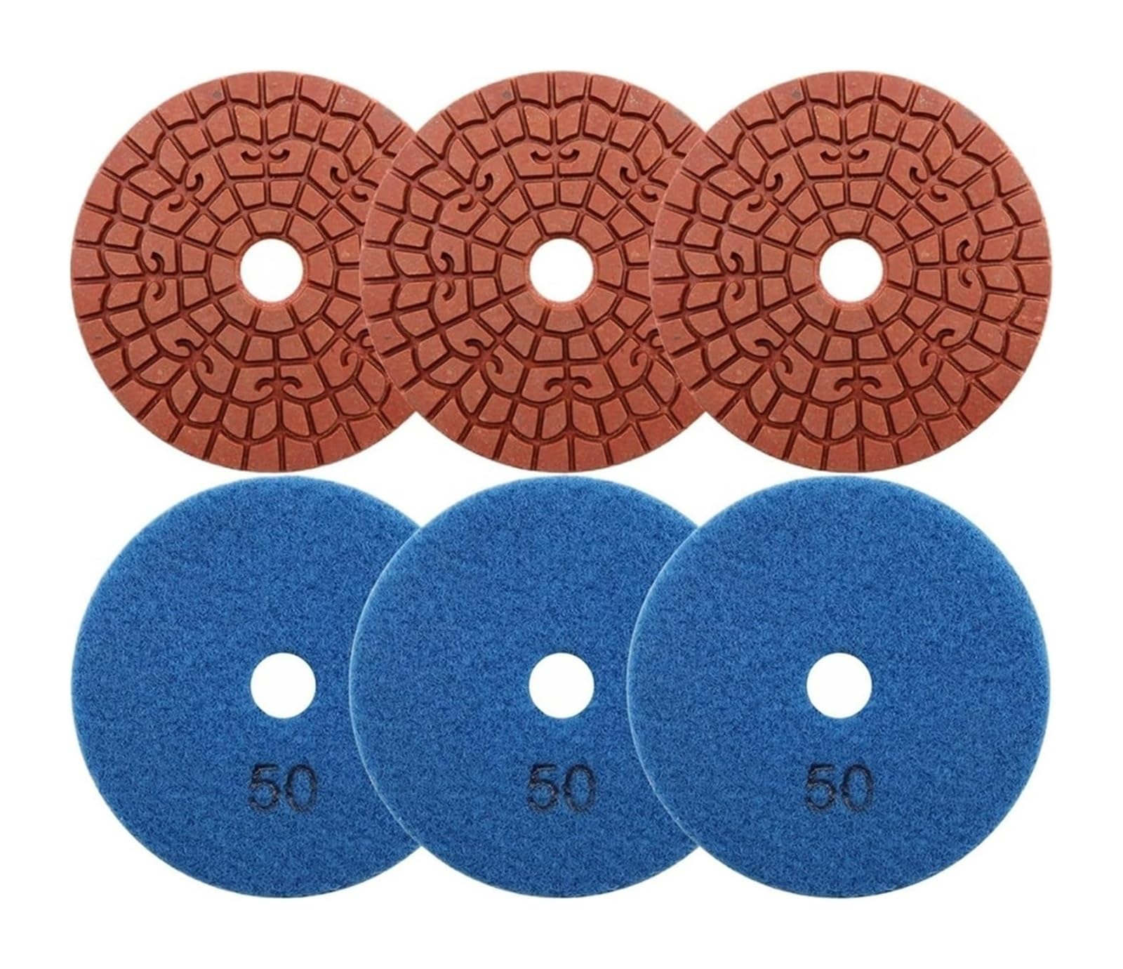 Diamentowa podkładka polerska, Pack of 6 Grit 50 4 inch Auspicious Cloud Metal Wet Diamond Polishing Pad for Stone