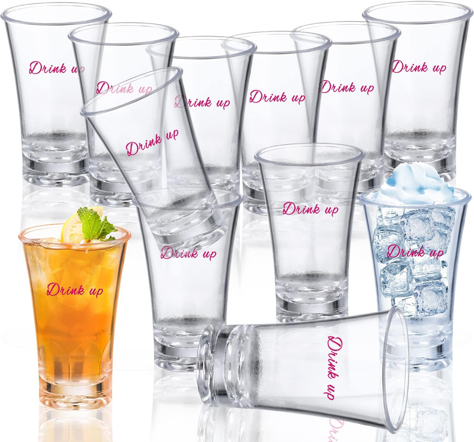 XUWAIDSGN 12 Pieces Acrylic Women Shot Glasses 1oz Mini Girls Night Shot glasses Funny Bachelor Party Shot Cup for Wedding Birthday