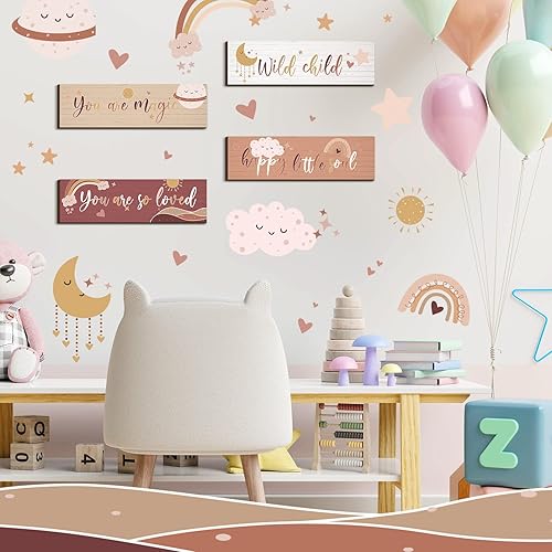 Miniatura 6 de Decoración de pared inspiradora de arco iris bohemio, letrero colgante de arte inspirador con texto en inglés "You Are So Loved", decoración de