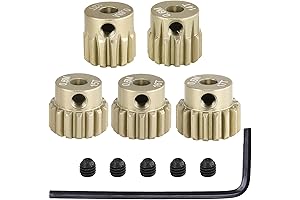 M0.6 5PCS Aluminum Alloy Metal Pinion Motor Gear for 1/10 RC Brushed...