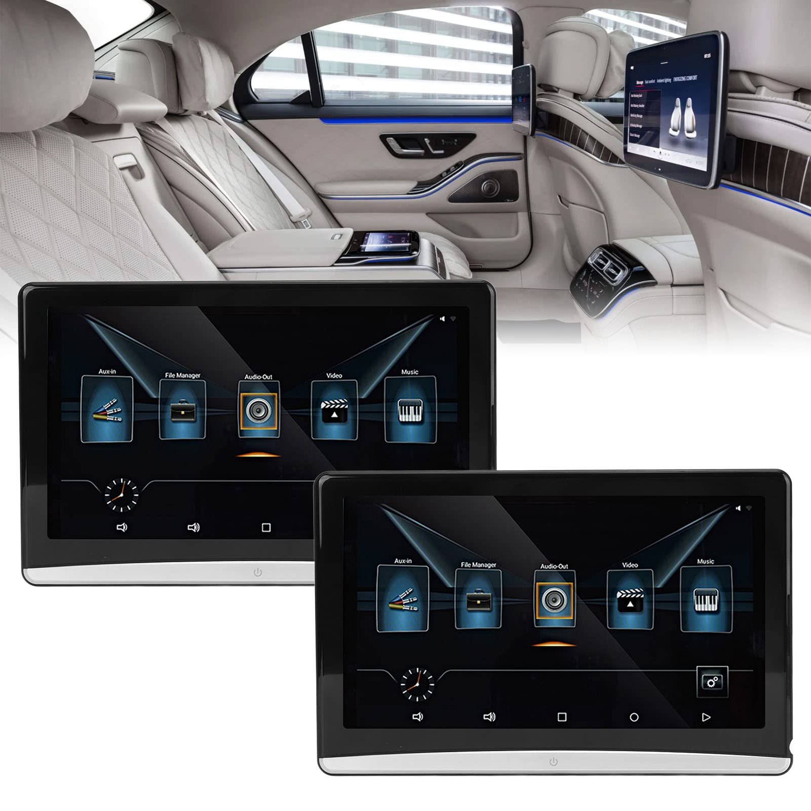 Touch Screen per Monitor Poggiatesta Auto da 11,3 Pollici con10.0, 4K 1080P, 3G16G Rom, Lettore Video per Sedile Posteriore per, Netflix, TikTok, WiFi, USB, 7