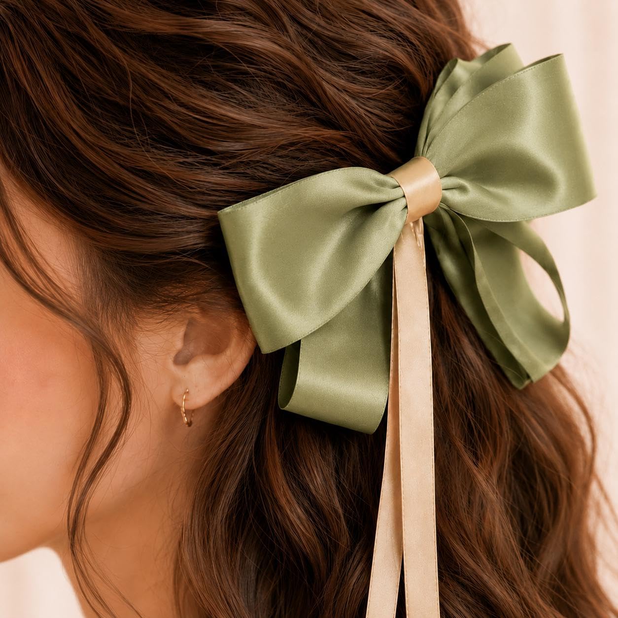 Fabric Bow Hair Clip, Cloth Hairpin for Ponytails, Half Up Hairstyles, Everyday Outfits and Decorative Party Looks