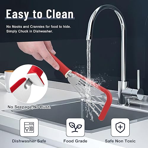 Miniatura 6 de Espátula de pescado, espátula de silicona resistente al calor de 600  con cepillo para untar, para utensilios de cocina antiadherentes, espátulas