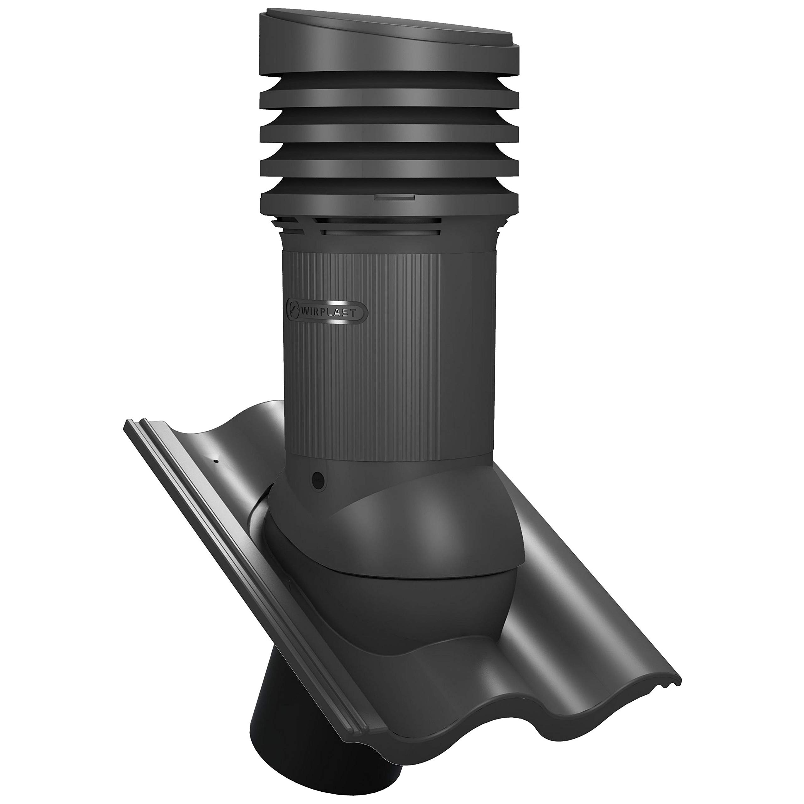 Entlüfterkamin EVO DN150 für Braas - Harzer, Nelskamp - Sigma Dachziegel Dachlüfter Lüfter (RAL 7021 - Anthrazit)