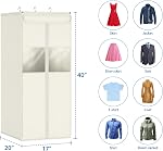 Zilink Sacs à costume pour rangement 40" Sacs de rangement suspendus pour rangement avec fenêtre claire Space Sauver des sacs de rangement pour vêtements, chemises, jupes courtes, Beige, 2-Pack