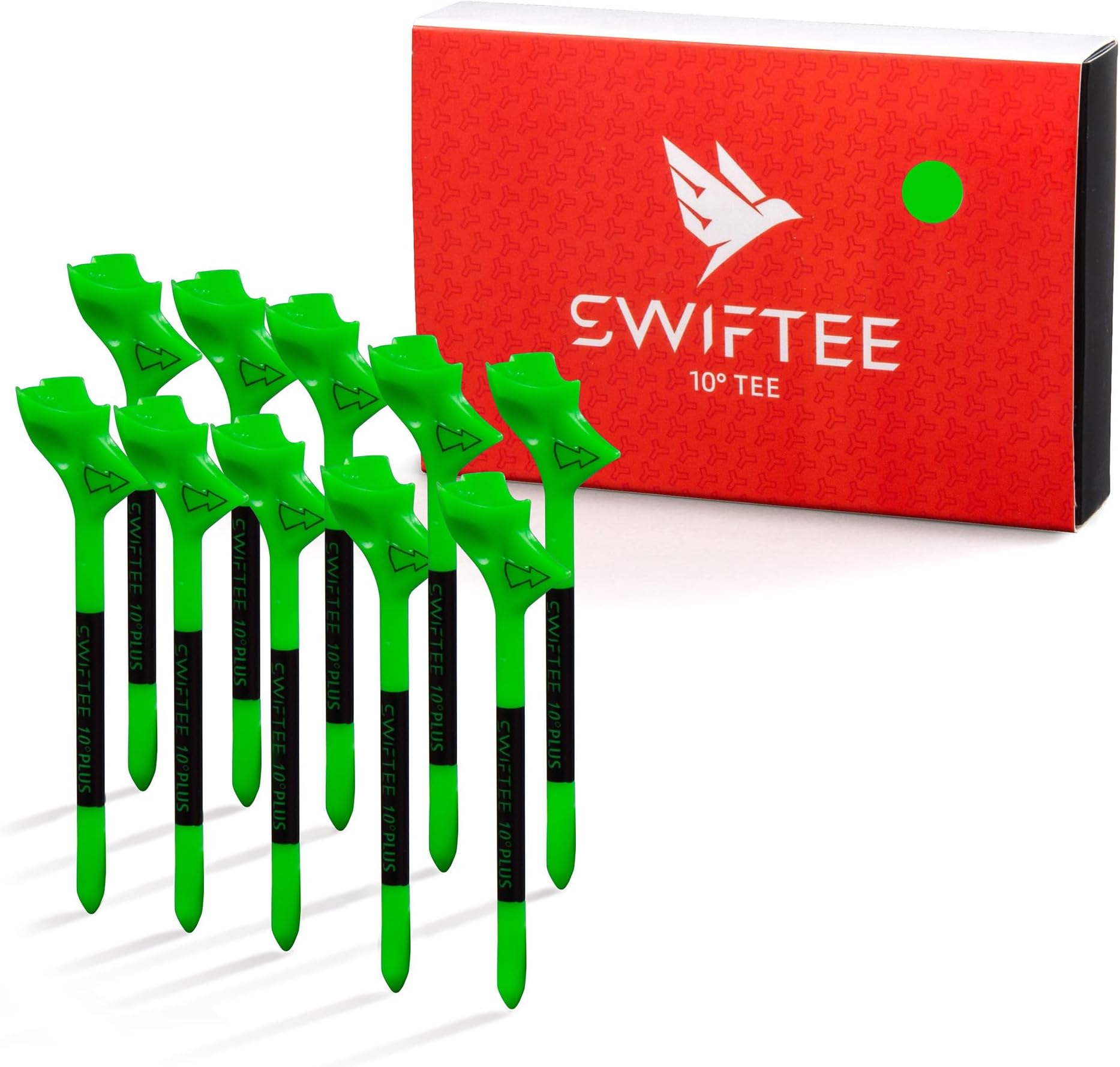 SWIFTEE Premium 10 Degree Golf Tees for Driver or Iron - Help Reduce Spin & Slice, Improve Distance & Precision (Pack of 10 Tees)