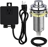 Vista 10 de Kit de interruptor de aire SinkTop con botón largo de latón dorado (latón completo) para eliminación de basura