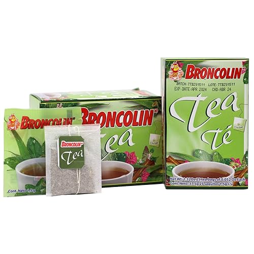 Miniatura 3 de Broncolin Té, Remedio Natural, Té herbal elaborado con extractos de plantas para ayudarte a calmar la Garganta Irritada, 25 Bolsas de Té por caja, 2