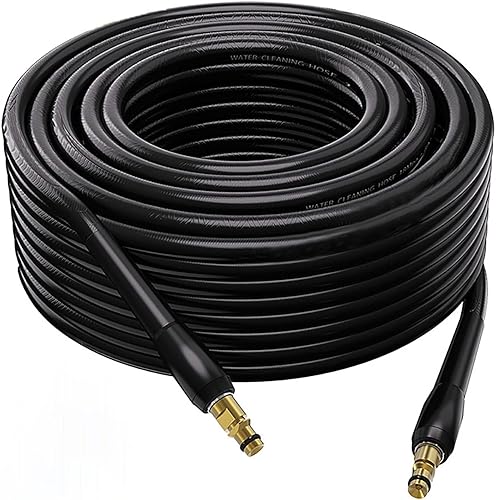 Manguera de lavado a presión de 50 pies, manguera resistente y resistente a la abrasión, extensión de limpieza de agua de alta presión compatible