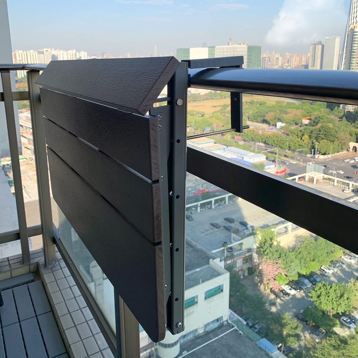 Balcony Folding Table, Home Desk, Railing Hanging Table, Foldable Leisure Shelf, Coffee Patio Garden Dining Room Furniture Rack (Size : 6037cm) ()