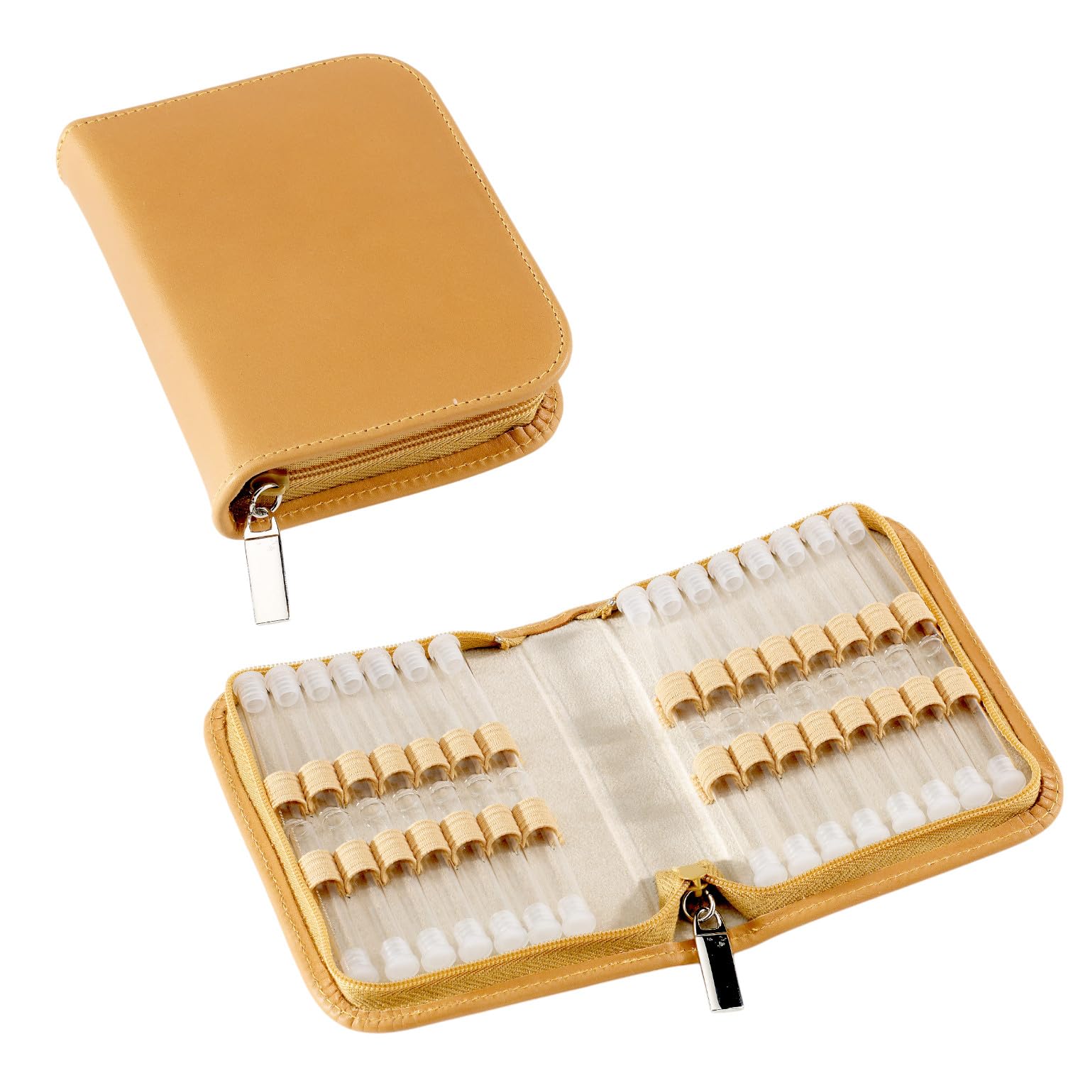 Homöopathie Taschenapotheke Klassik mit 30 Klargläsern mit UV-Schutz für Globuli (Leder natur)