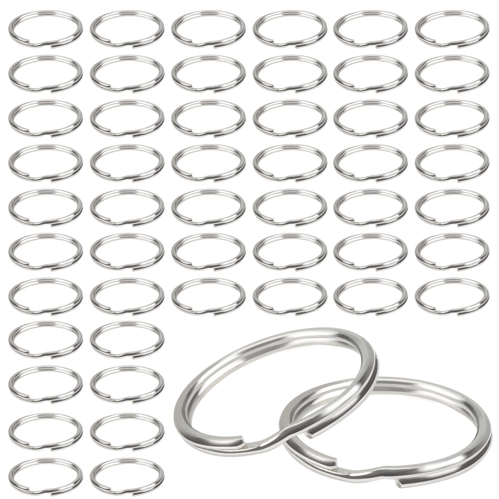 Aeaocvo 200 stuks sleutelringen klein 8 mm sleutelring zilver roestvrij staal splitringen sieraden springring voor kettingen, armbanden, doe-het- zelf ornamenten
