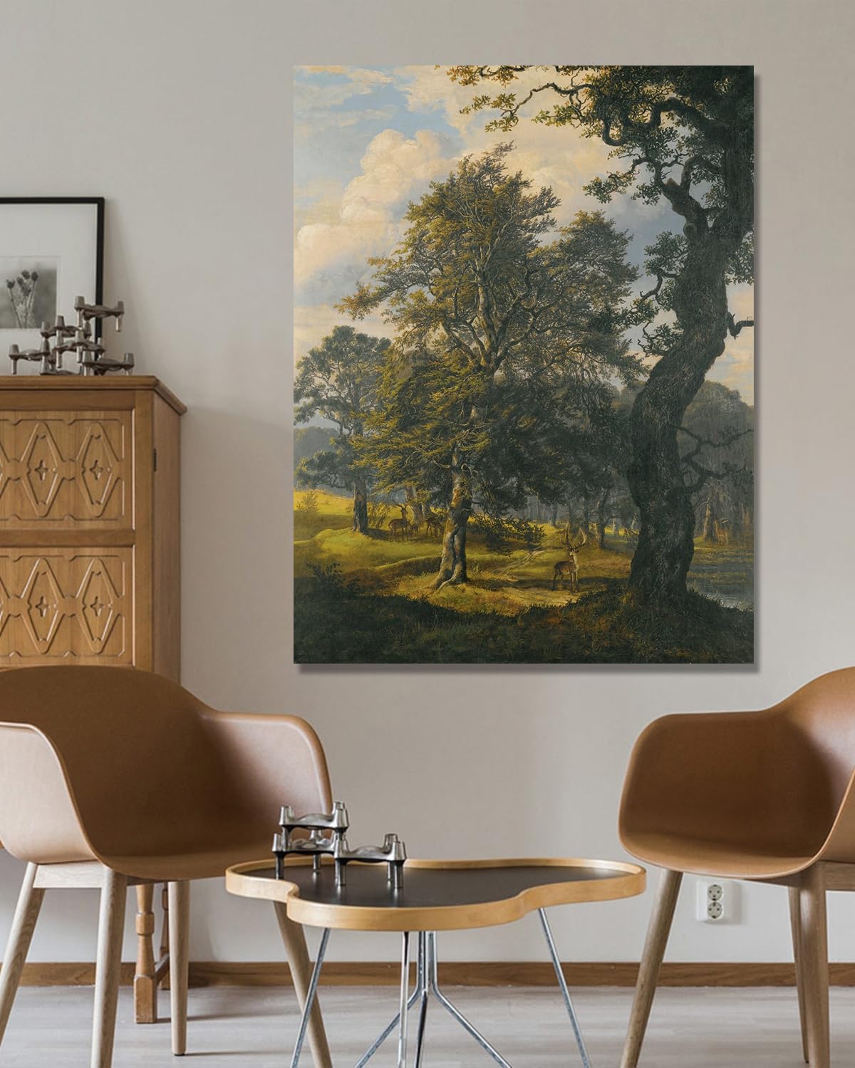 NHLDZYH J.C. Dahl słynna reprodukcja sztuki, nordycki romantyczny krajobraz sztuka na płótnie, elegancka dekoracja ścienna do salonu biura (krajobraz 57). 30 x 40 cm - 11,8 x 15,7 cala. Tylko płótno