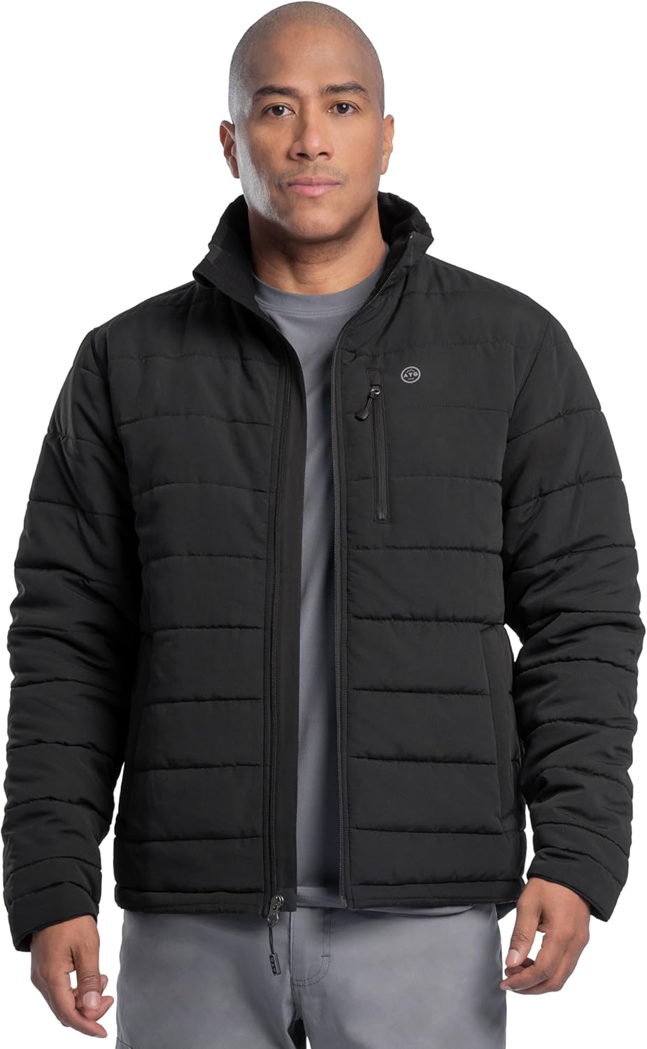 ATG mens Mock Neck Quilted Jacket