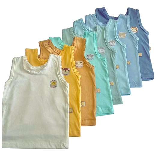 Kit com 5 Camisetas Regatas para Bebê (Masculina) - 100% Algodão (BR, Idade, 8 Meses, 12 Meses, Regular, Diversas)
