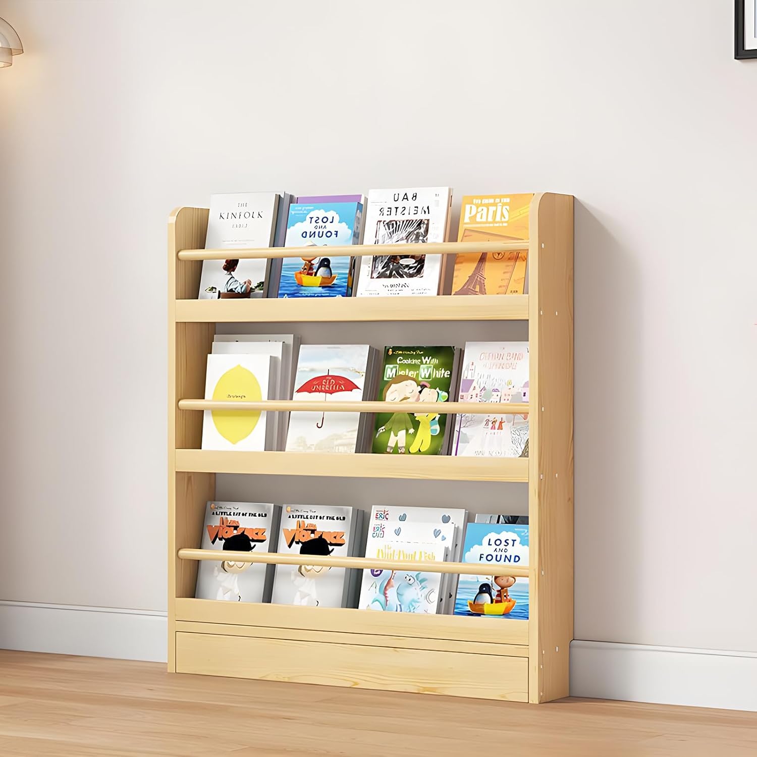 WOOFA Behind The Door Bookshelf, Behind Door Bookshelf, 6-Tier Book Shelf, Narrow Thin Bookshelf for Kids, Space Saving, Anti-tip, Wall Mounted Book Toy Organizer for Bedroom, Living Room, Office