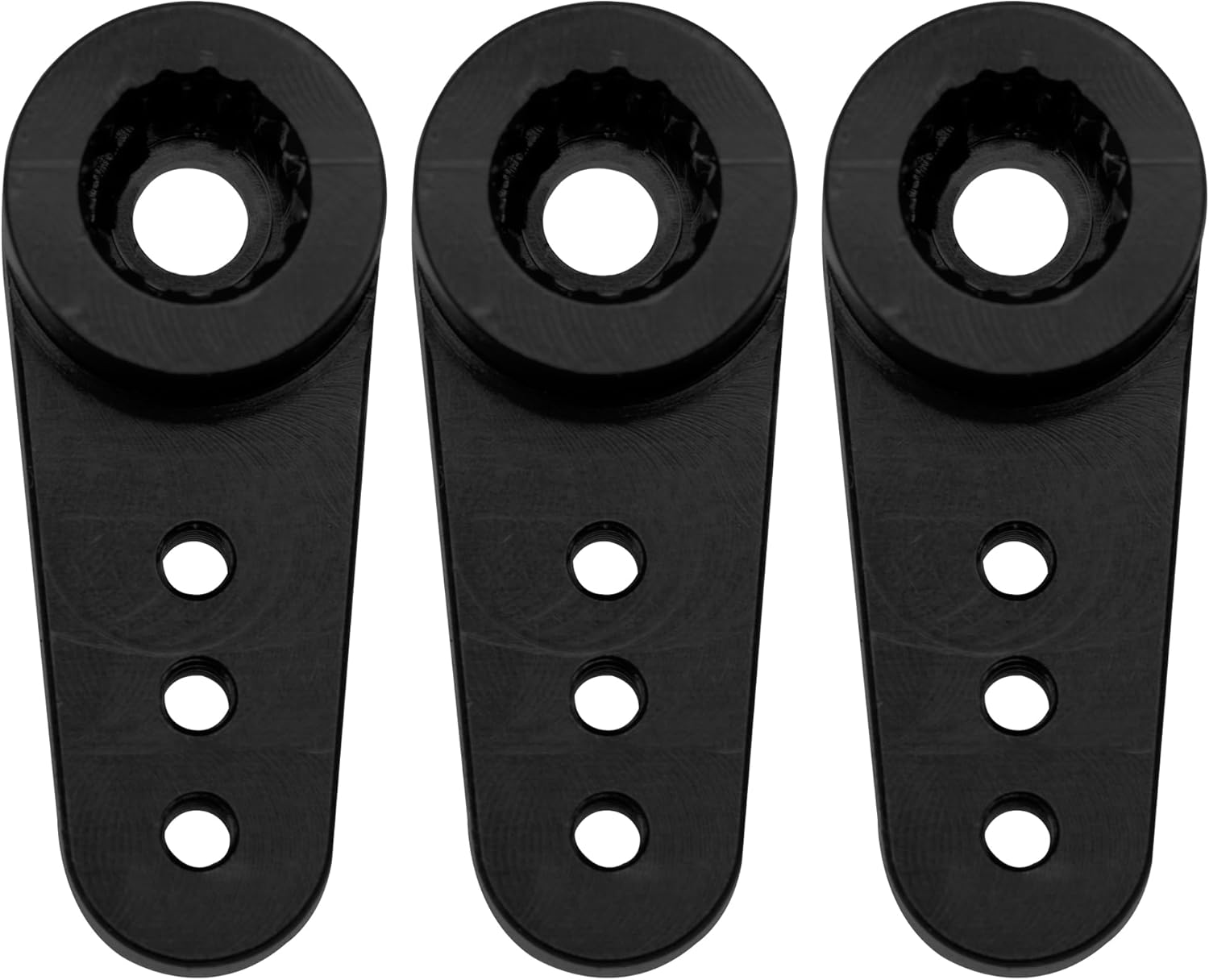 3Pack Aluminum 15T Servo Arm RC Mini Servo Horns Compatible with Emax ES08MA Servo Fit for Axial SCX24 1/24 RC Crawler (Black)