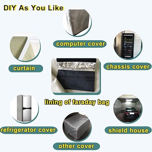 Miniatura 7 de Faraday Tela, Conductora Tela Conductora de Cobre Níquel Faraday Tela Conductora 2 Metros (43IN * 79IN) (6.6 ft)