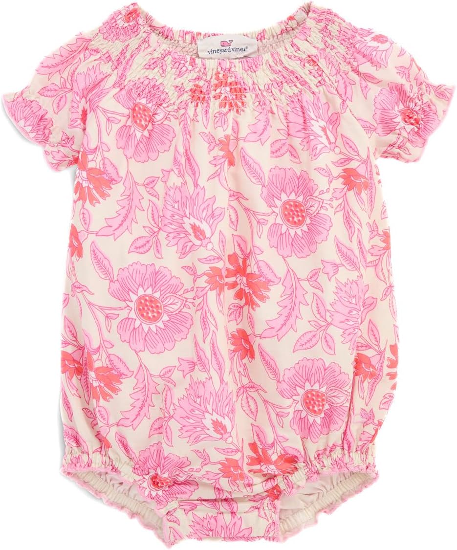 vineyard vines Baby Emmy Smocked Bubble, Edie Cotton Candy, 6-12 Months