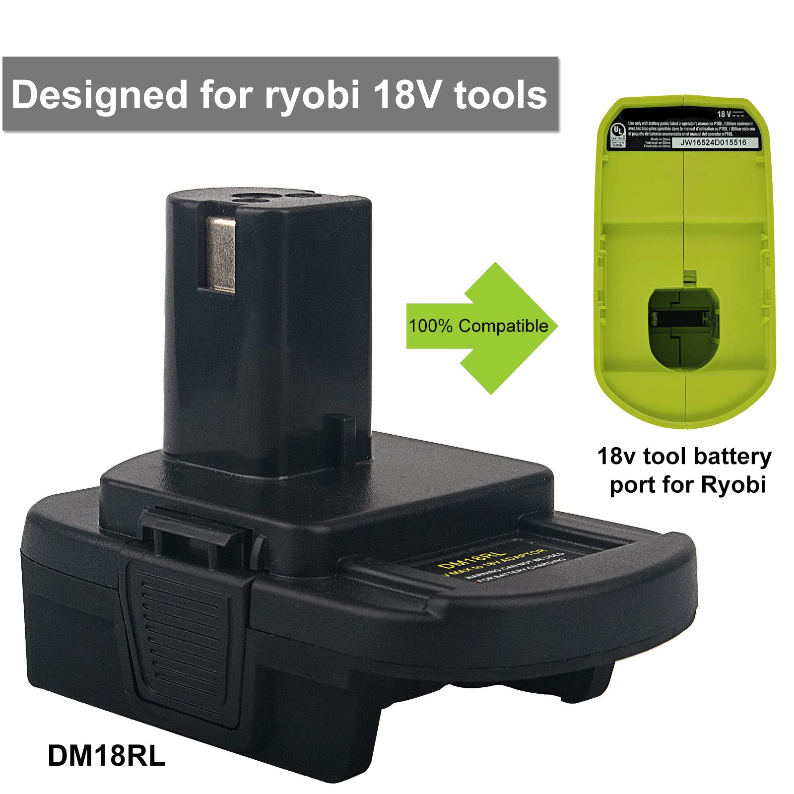 Dm18rl Ryobi Battery To Dewalt Tool Adapter ZLWAWAOL DM18RL