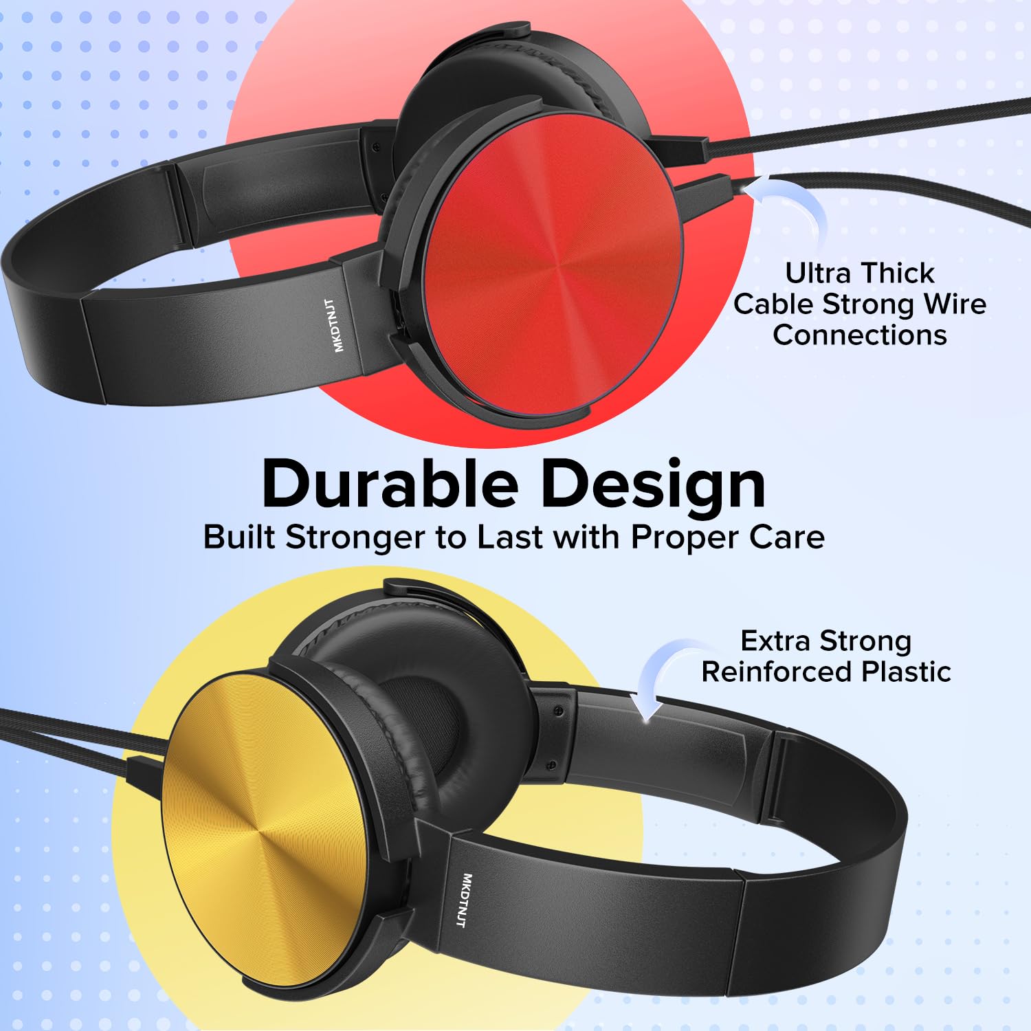 Cuffie per bambini, confezione da 5 pezzi, colori misti, cuffie on-ear premium per studenti, comode cuffie girevoli per aule, scuole, biblioteche, aeroplani, suono stereo con jack da 3,5 mm