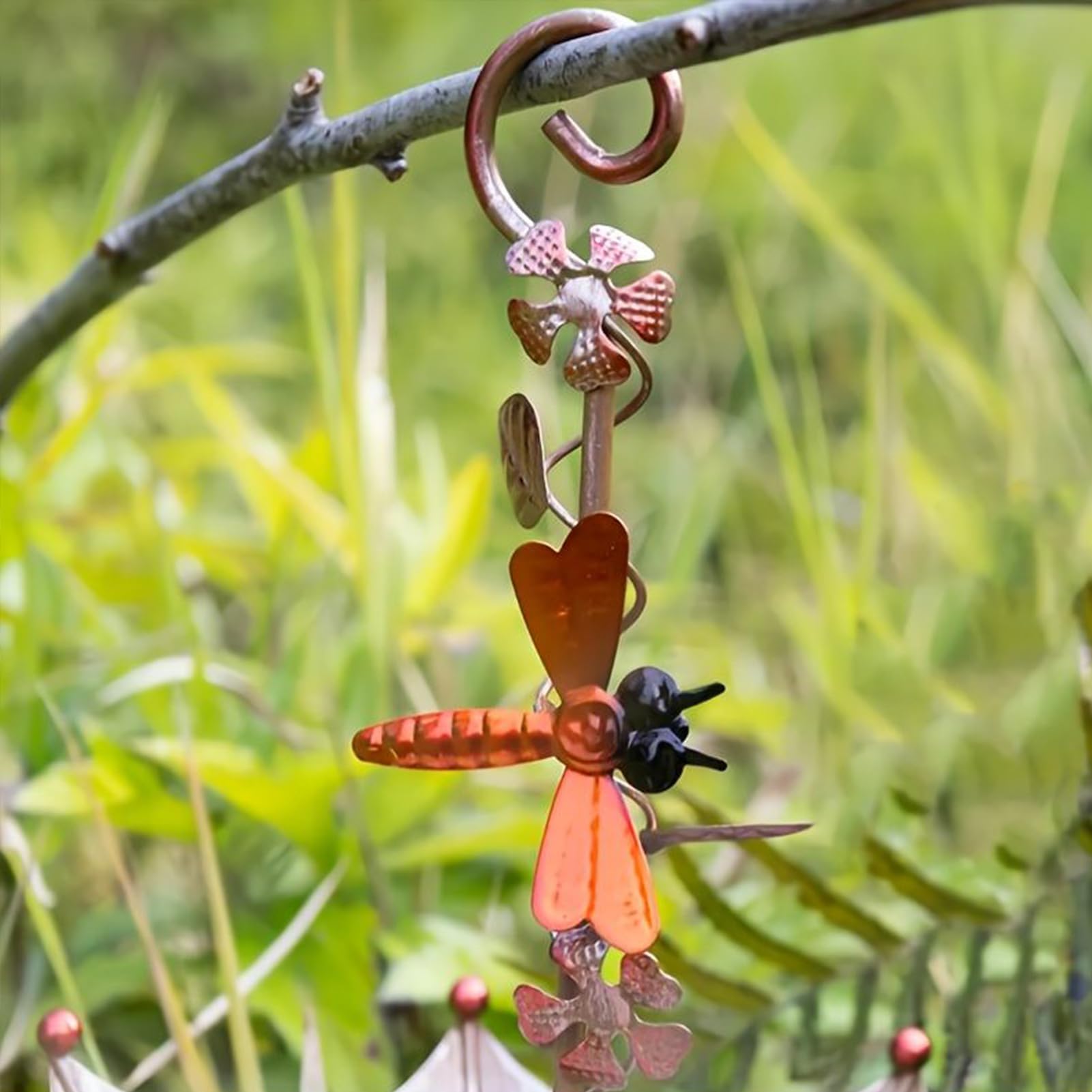 Comedero para pájaros con Forma de Paraguas, Ideal para Mariposas, libélulas y Abejas. Incluye Bebedero y Bebedero Colgante para pájaros. Soporte para jardín Exterior.