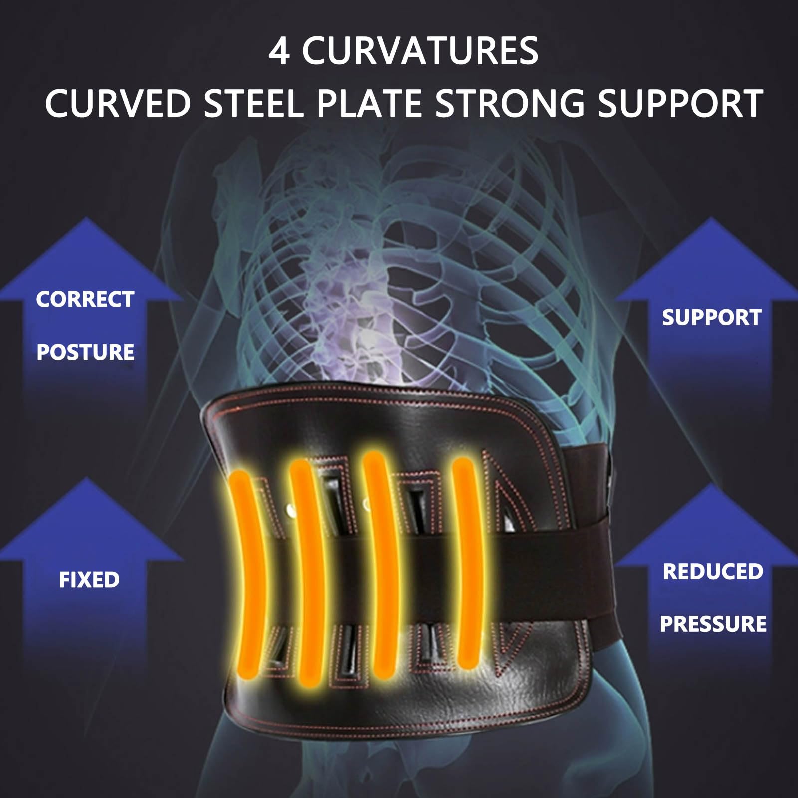Cintura di sostegno lombare, Tutore lombare Vita regolabile Tormalina Autoriscaldante Terapia magnetica Cintura di supporto for la schiena Fascia for massaggio Assistenza sanitaria uomo donna(S)
