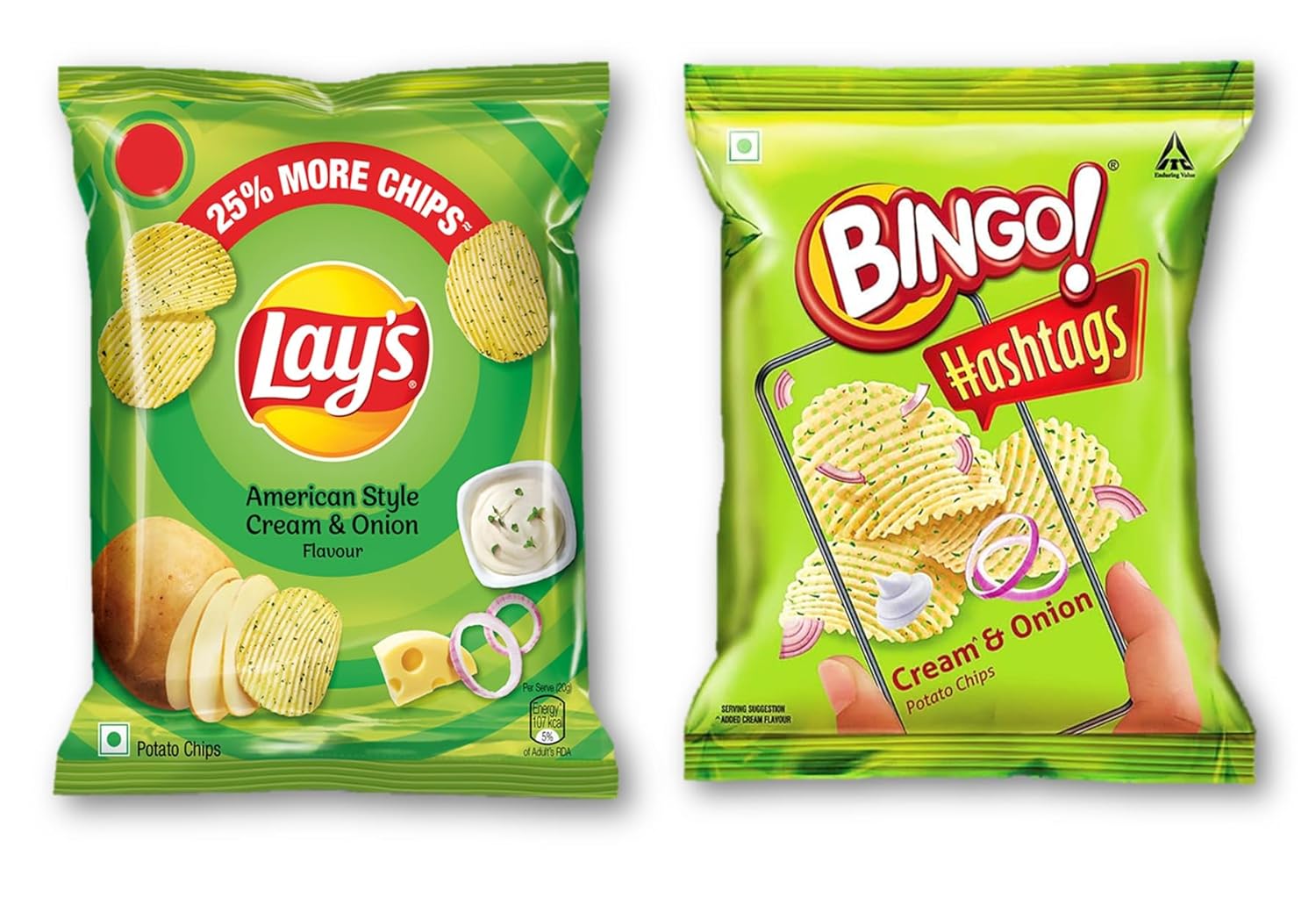 Lay's Potato Chips American Style Cream and Onion Flavour 28g + Bingo