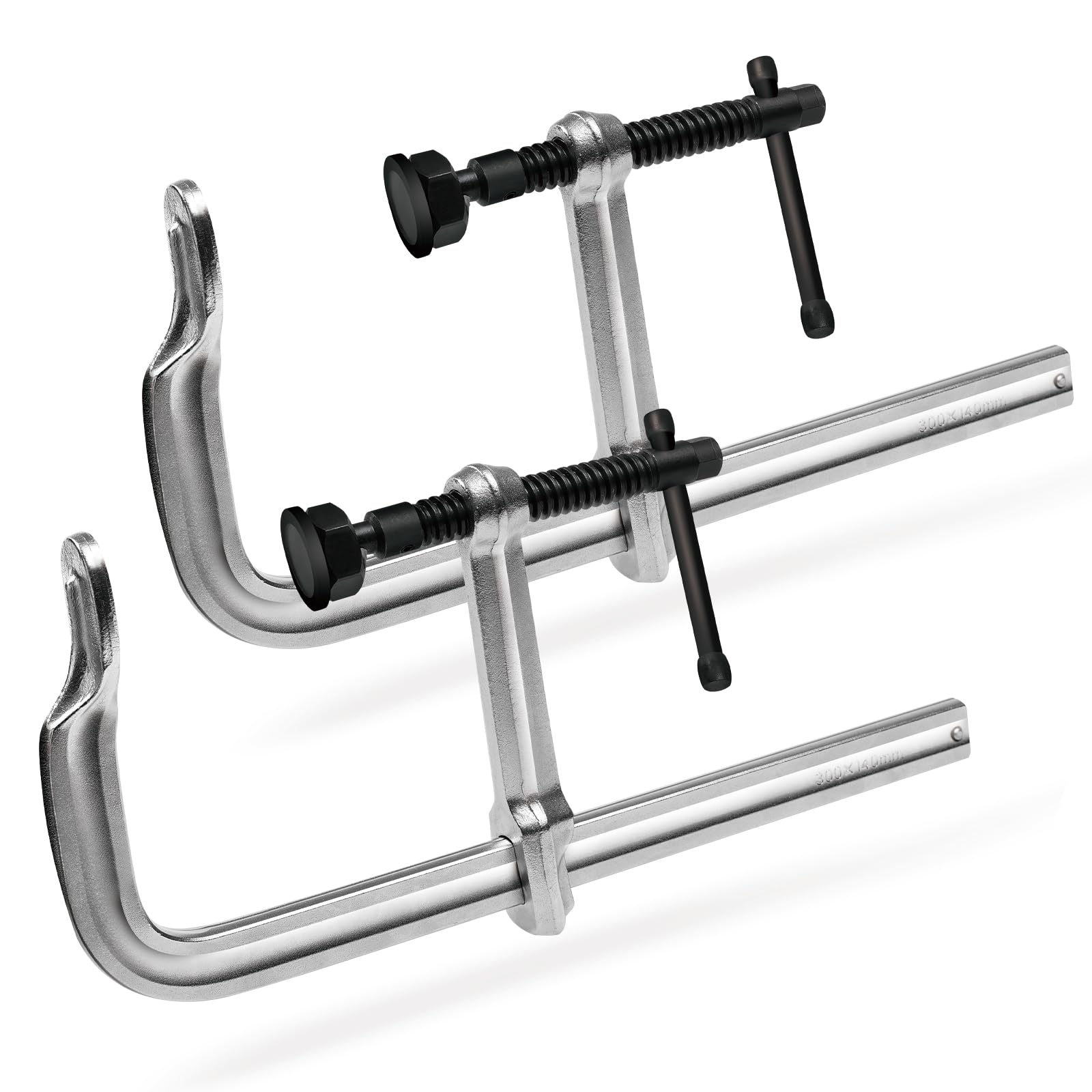 2-Pack 12-Inch Heavy-Duty F-Clamps for Welding, Woodworking &amp; Metalworking–3450 Lbs Load Capacity,5-1/2 Inch Throat Depth, All-Steel Construction