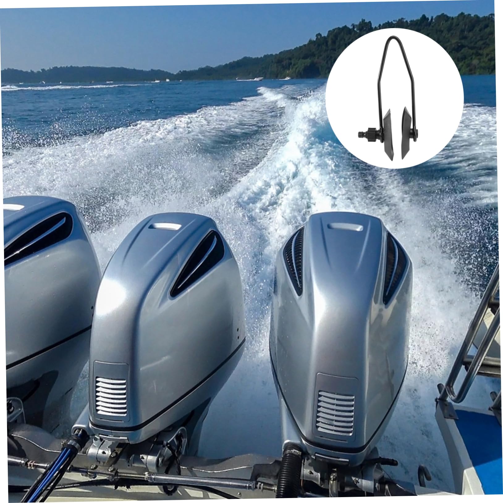 ifundom Rectangular Yacht Motor Flusher Muffs Cup for Inboard Outboard Engines Durable Black Coated Spring Frame with Hose