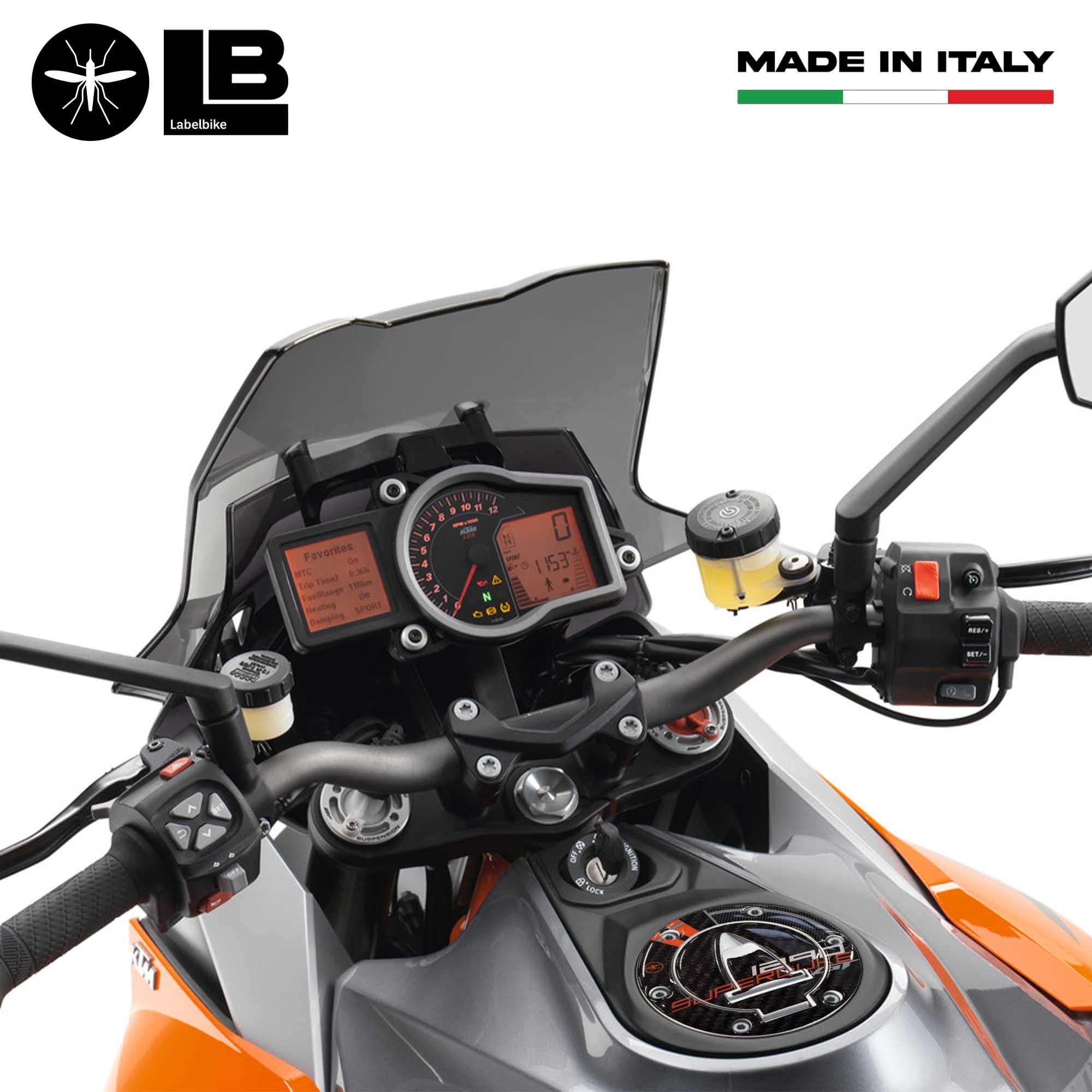 Labelbike Autocollant Résine Bouchon Réservoir Moto KTM 1290 Super Duke R 2018-2023