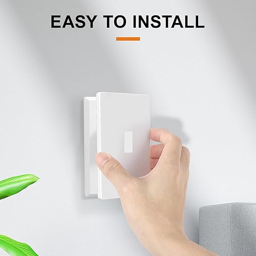 Miniatura 2 de BKDEORS Cubierta para interruptor de palanca individual, placa de pared sin tornillos, tamaño estándar de 2 segmentos 4.72 x 2.95 pulgadas,