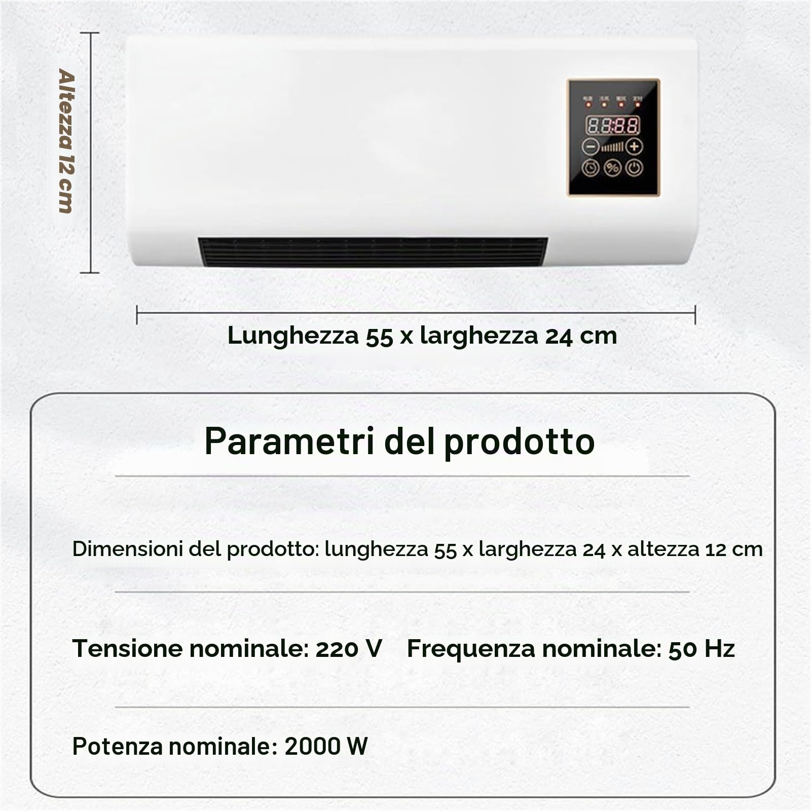 Mini condizionatore d'aria a parete con telecomando, unità di raffreddamento portatile per camera da letto, soggiorno e ufficio, design compatto